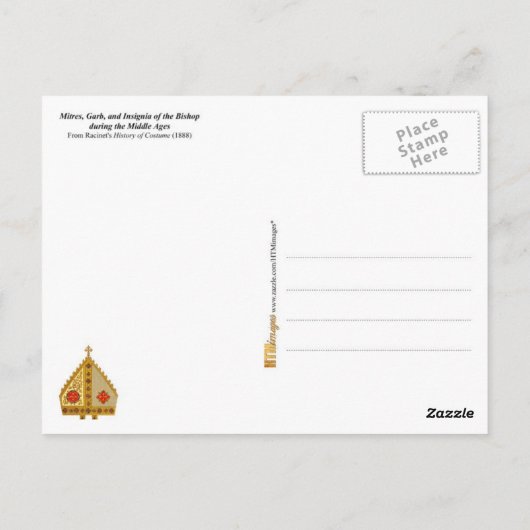 Miters, Garb en Insignia of the Bishop Briefkaart (Achterkant)