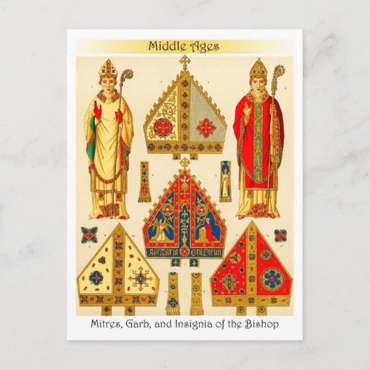 Miters, Garb en Insignia of the Bishop Briefkaart (Voorkant)