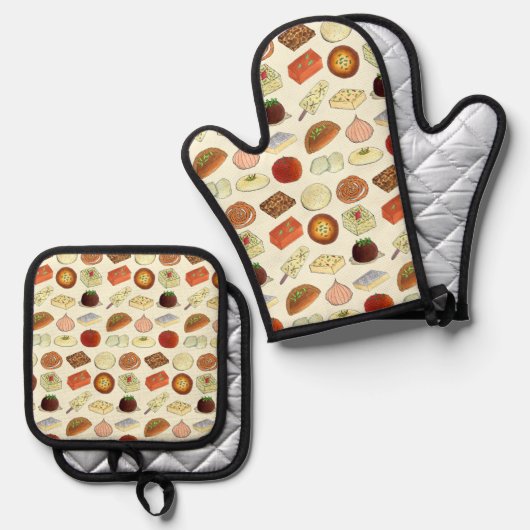 MITHAI Classic Indian Bengal Pakistani Sweets Food Ovenwant & Pannenlap Set (Voorkant / Achterkant)