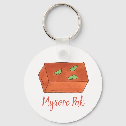 Mithai Indian Sweets Confecery Mysore Pak Sleutelhanger (Voorkant)