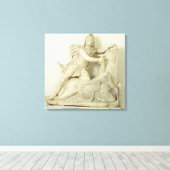 Mithras offert de Bull op, marmer relief, Roman Canvas Afdruk (Insitu (Houten vloer))
