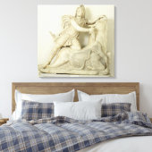 Mithras offert de Bull op, marmer relief, Roman Canvas Afdruk (Insitu (Slaapkamer))