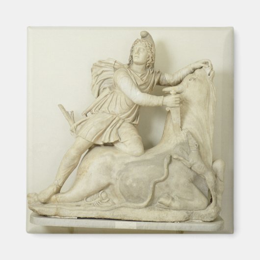 Mithras offert de Bull op, marmer relief, Roman Magneet (Voorkant)