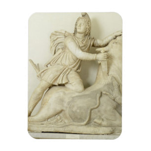 Mithras offert de Bull op, marmer relief, Roman Magneet