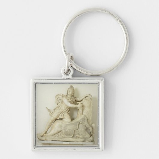 Mithras offert de Bull op, marmer relief, Roman Sleutelhanger (Voorkant)
