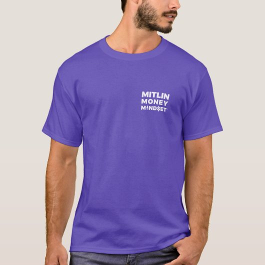 MITLIN MONEY MINDSET T-shirt Small White Logo (Voorkant)