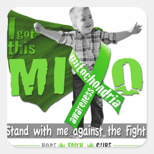 Mito Awareness sta achter me Vierkante Sticker (Voorkant)