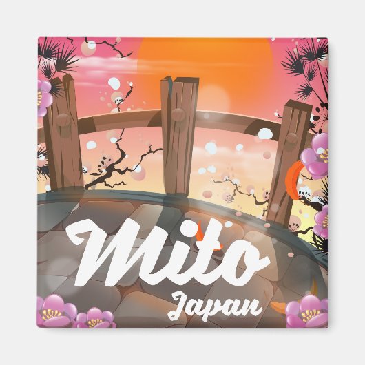 Mito Japan bloemenposter. Magneet (Voorkant)