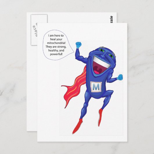 Mitochondria Man Briefkaart (Voorkant / Achterkant)