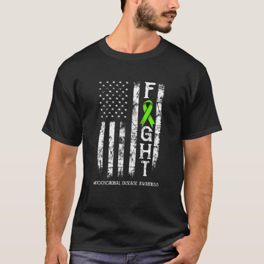 Mitochondriale ziekte strijder US Flag T-Shirt (Voorkant)