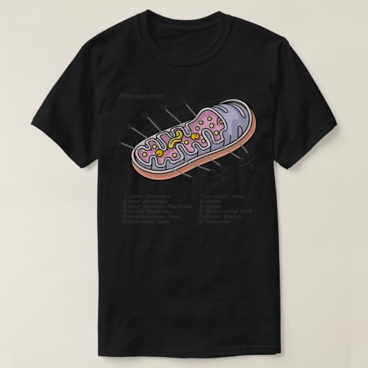 Mitochondrion Cell Biology Diagram T-shirt (Design voorkant)