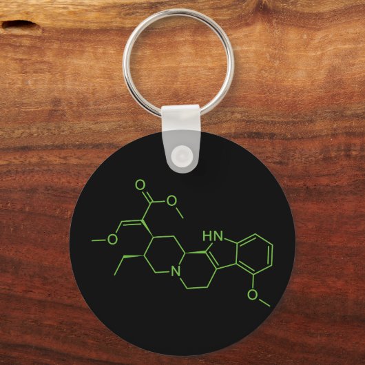 Mitragynine Kratom Molecule - Scheikundediagram Sleutelhanger (Voorkant)