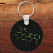 Mitragynine Kratom Molecuul - Chemisch Diagram Sleutelhanger (Voorkant)