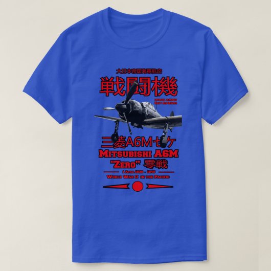 Mitsubishi A6M Zero A6M Fighter vliegtuig T-shirt (Design voorkant)