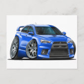 Mitsubishi Evo Blue Car Briefkaart (Voorkant)