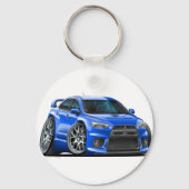 Mitsubishi Evo Blue Car Sleutelhanger (Voorkant)