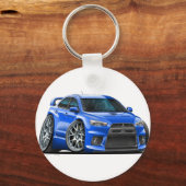 Mitsubishi Evo Blue Car Sleutelhanger (Voorkant)