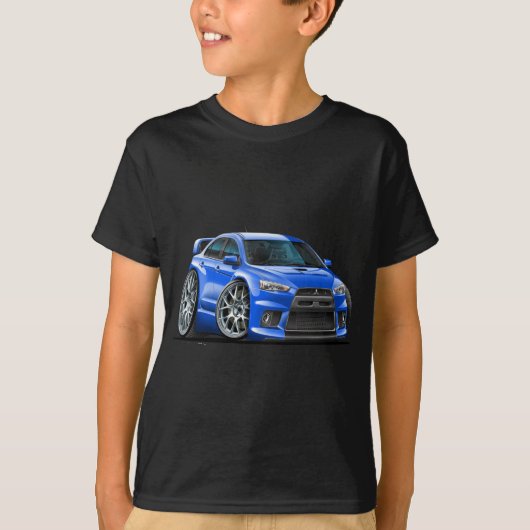 Mitsubishi Evo Blue Car T-shirt (Voorkant)