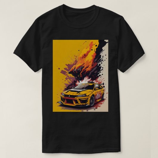 Mitsubishi EVO Coolste Auto in Geel T-shirt (Design voorkant)
