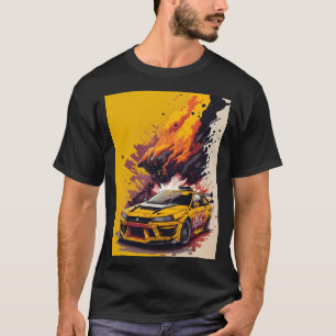 Mitsubishi EVO Coolste Auto in Geel T-shirt