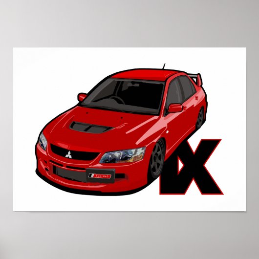 Mitsubishi EVO IX MR. Poster (Voorkant)