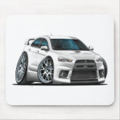 Mitsubishi Evo White Car Muismat (Voorkant)