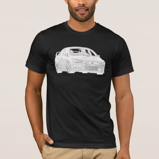 Mitsubishi Evo - X - Electric White Design T-shirt (Voorkant)