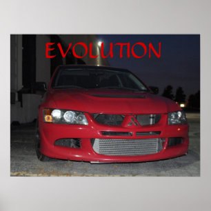 Mitsubishi Evolution at Naight Poster