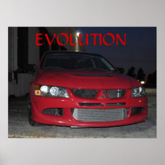 Mitsubishi Evolution at Naight Poster