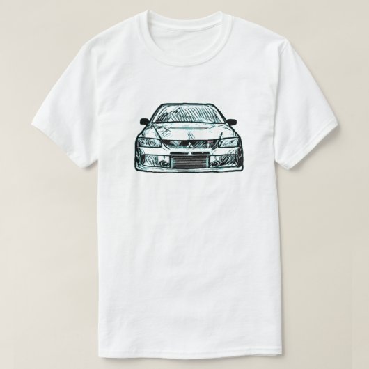 Mitsubishi Evolution Evo Eight AWD Turbo Rally T-shirt (Design voorkant)