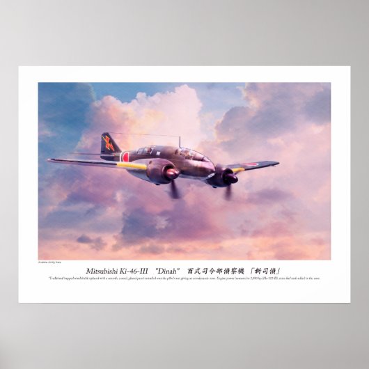 Mitsubishi Ki-46 III "Dinah" キ446 百 "司 "  Poster (Voorkant)