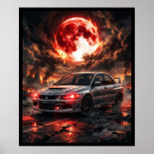 Mitsubishi Lancer Evo 9 Onder De Rode Maan Poster (Voorkant)
