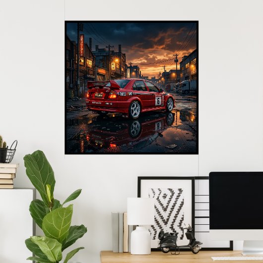Mitsubishi Lancer Evolution VI Poster (Thuiskantoor)