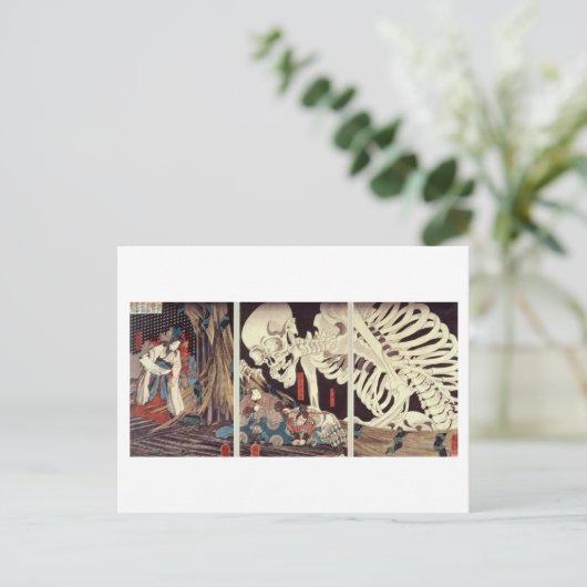 Mitsukini Defying the Skeleton Specter, c.1845 Briefkaart (Staand voorkant)