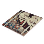 Mitsukini Defying the Skeleton Specter, c.1845 Tegeltje (Zijkant)