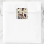 Mitsukini Defying the Skeleton Specter, c.1845 Vierkante Sticker (Tas)