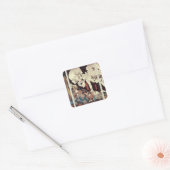 Mitsukini Defying the Skeleton Specter, c.1845 Vierkante Sticker (Envelop)