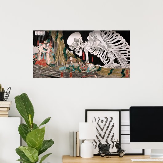 Mitsukuni Defing the Skeleton Specter Poster (Thuiskantoor)