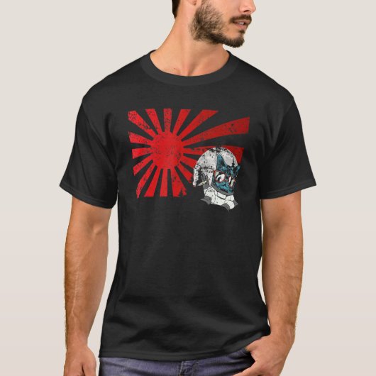 Mitsune Japans kat Chilling Mask Art Sunset Anim T-shirt (Voorkant)