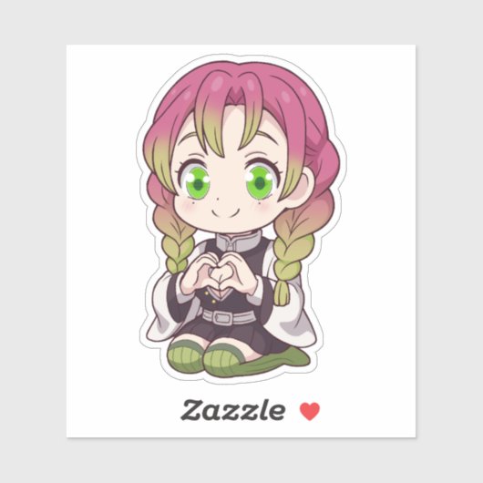 Mitsuri Kanroji Chibi Love Sticker (Vel)