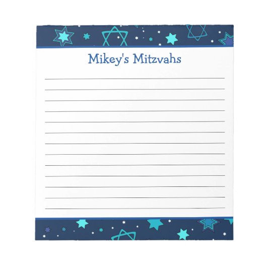 Mitswa Notitieblok - Donkerblauwe davidster (Voorkant)