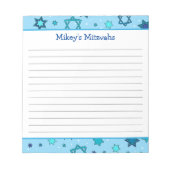 Mitswa Notitieblok - Lichtblauwe Davidster (Voorkant)