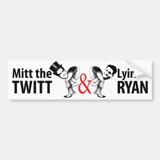 Mitt de Twitt en Leugenachtige Ryan Bumpersticker (Voorkant)