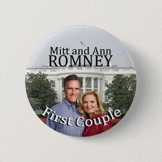 Mitt en Ann Romney First Couple Ronde Button 5,7 Cm (Voorkant)