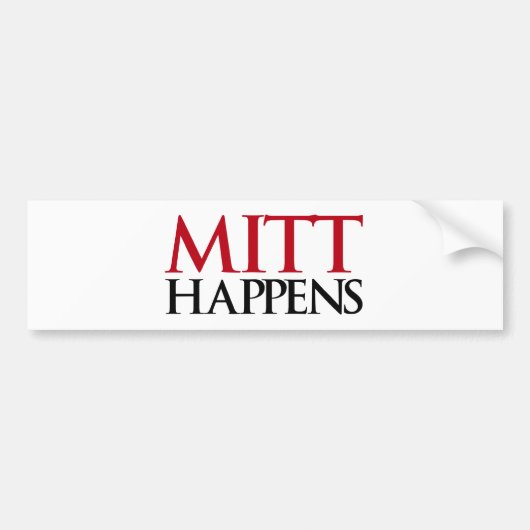 Mitt Happens Bumpersticker (Voorkant)