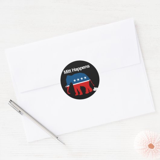 MITT HAPPENS -.png Ronde Sticker (Envelop)