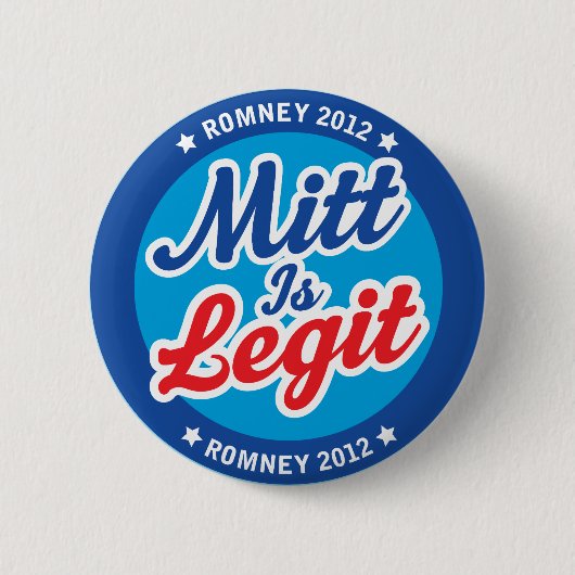 Mitt is Legit Romney 2012 Ronde Button 5,7 Cm (Voorkant)