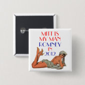 mitt is mijn man romney vierkante button 5,1 cm (Voorkant /achterkant)