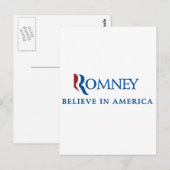 Mitt Romney 2012 Briefkaart (Voorkant / Achterkant)