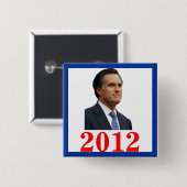 Mitt Romney 2012 Knop Vierkante Button 5,1 Cm (Voorkant /achterkant)